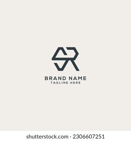 Abstract SR RS letter logo design. Flat vector logo design template.