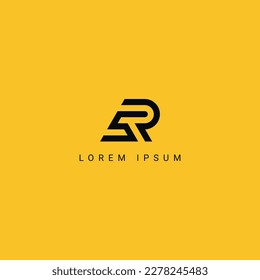 Abstract SR RS letter simple minimal style business logo design vector element.