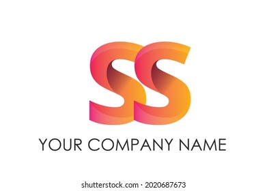 diseño de logotipo creativo de letras SS abstractas