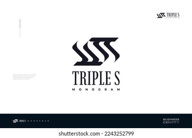 Abstract SSS Logo Design with Negative Space Style. Triple S Logo Design for Business and Brand Identity