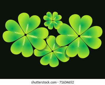 abstract st patrick clover set vector illustration