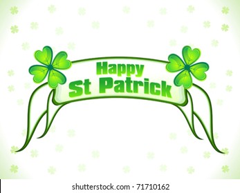abstract st patrick ribbon background vector illustration