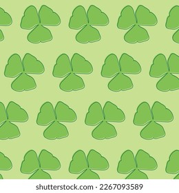 Abstract St Patrick's day background decoration with shamrock leaves. Wrapping paper design Vector