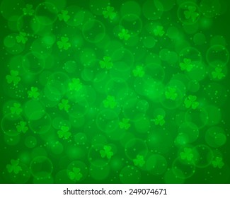 Abstract St Patrick's day background decorated with shamrocks