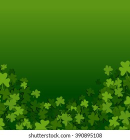 Abstract St. Patrick's Day background with falling clover leaves, vector illustration