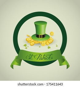 abstract St. Patrick's day label with special objects