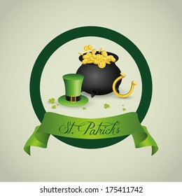 abstract St. Patrick's day label with special objects