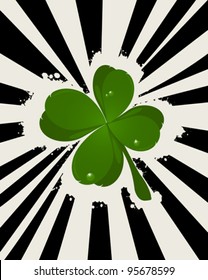 Abstract St. Patrick's Day with lucky four leaves clover.