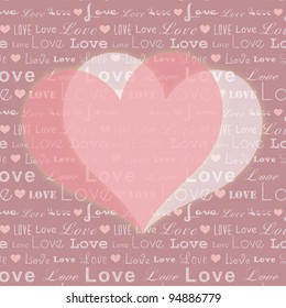 Abstract St Valentine pink white heart shape on seamless pattern background