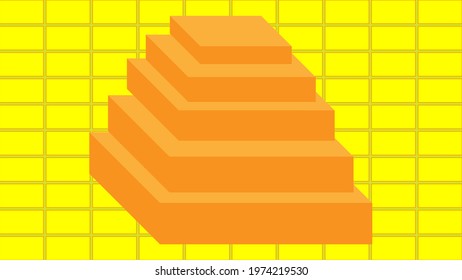 An Abstract of a stack of cuboids with yellow background