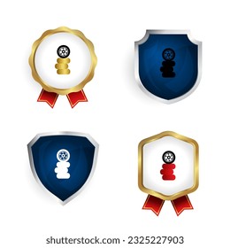 Abstract Stack of Wheels Badge and Label Collection