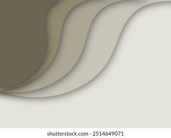 Abstract Stacked Modern Curves. Brown Color Gradation Vector Background.