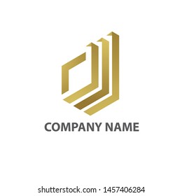 Abstract stacked square shape logo. Vector abstract logo. Abstract design element. 