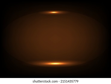 Abstract  stage neon glow on brown and black background. Vector graphic illustration.
