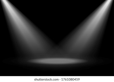 abstract stage spotlight focus on black background