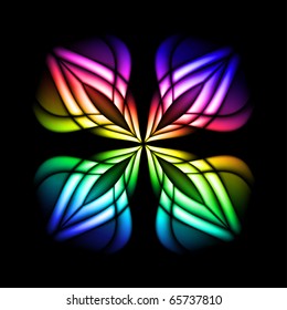 Abstract Stain Glass Flower Pattern. Vector Illustration #3