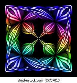 Abstract stain glass flower pattern. Vector illustration #5