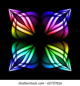 Abstract stain glass flower pattern. Vector illustration #2