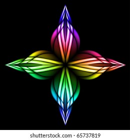 Abstract stain glass flower pattern. Vector illustration #4
