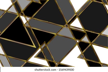 Abstract stained glass background. Black and white and gold colors used. Suitable for web, advertising, book covers, magazines, websites, poster and flyer design.