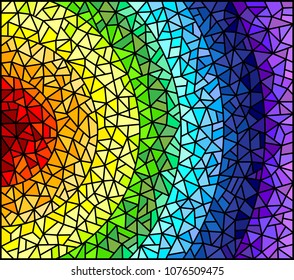 Abstract stained glass background , the colored elements arranged in rainbow spectrum