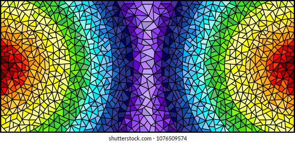 Abstract stained glass background , the colored elements arranged in rainbow spectrum