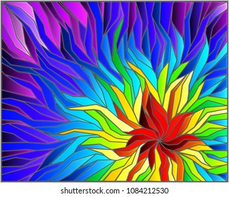 Abstract stained glass background , the colored elements arranged in rainbow spectrum
