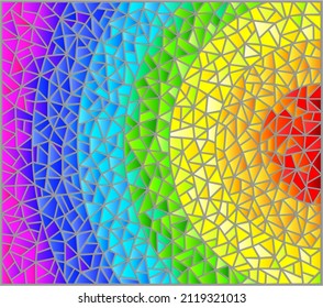 Resumen de fondo de vidrio manchado , los elementos de color dispuestos en el espectro arcoiris