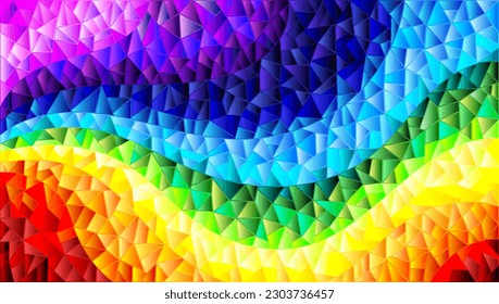Resumen de fondo de vidrio manchado , los elementos de color dispuestos en el espectro arcoiris, imagen rectangular