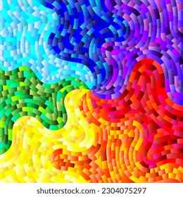 Abstract stained glass background , the colored elements arranged in rainbow spectrum,square image