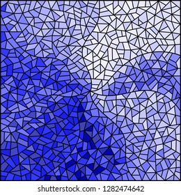 Abstract stained glass background ,gamma blue,different tile shades