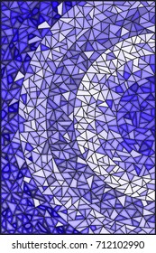 Abstract stained glass background ,gamma blue,different tile shades
