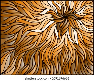 Abstract stained glass background ,monochrome,tone brown,horizontal image 