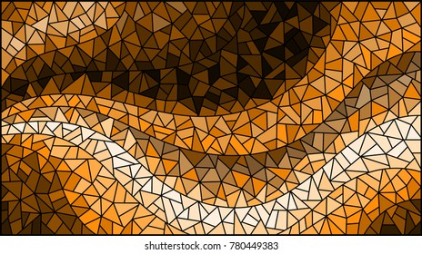 Abstract stained glass background ,monochrome,tone brown