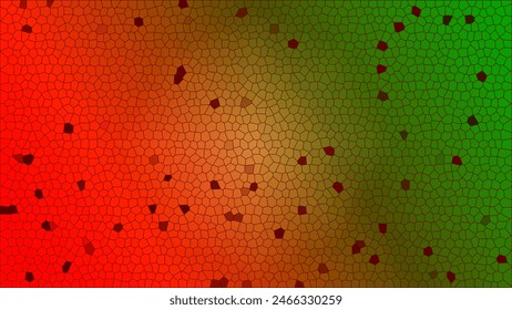Abstract stained glass background in shades of red and green. Landscape orientation. Perfect for decorations, wallpaper, and photoshoot backdrops.
