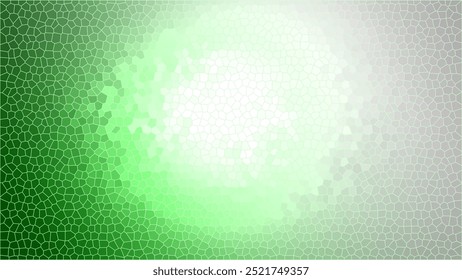 Abstract stained glass background in shades of white and green. Landscape orientation. Perfect for decorations, wallpaper, and photoshoot backdrops.