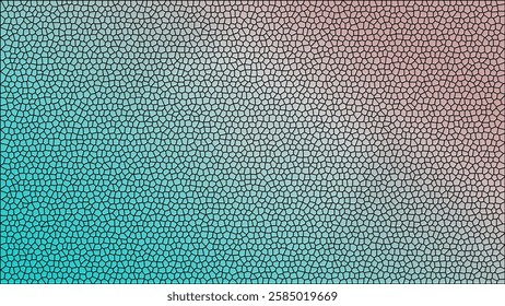 Abstract stained glass background in shades of cyan and light red. Landscape orientation. Perfect for decorations, wallpaper, and photoshoot backdrops.