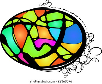 Abstract stained glass. Vector