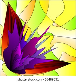 Abstract stained-glass flower