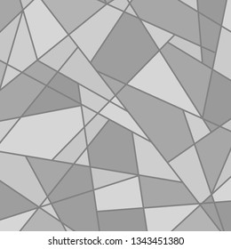 Abstract stained-glass window. Square geometric pattern on isolation background. Print for textiles, banners and posters. Decorative style. Universal texture. Black and white illustration
