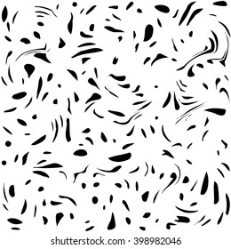 abstract stains vector seamless wallpaper pattern background. black on white