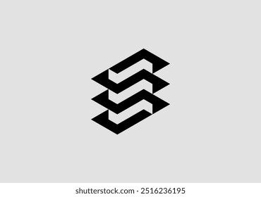 modelo de logotipo de forma de escada abstrata