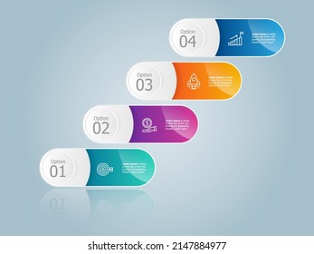 abstract stair steps growth up infographic element presentation report template background vector illustration