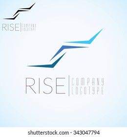 Abstract stairs, Logo concept template for start up, flight company, air shipping, airlines logotype or emblem.