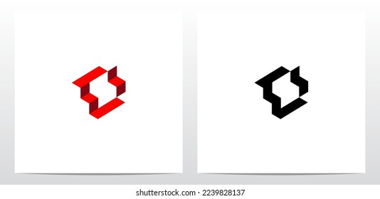 Abstract Stairs Red Carpet Letter Logo Design D