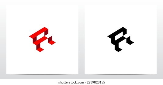 Abstract Stairs Red Carpet Letter Logo Design R