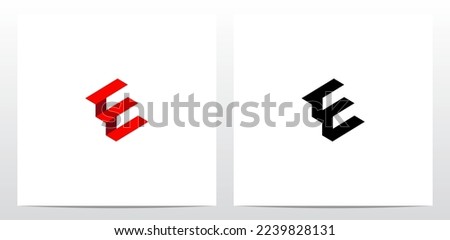 Abstract Stairs Red Carpet Letter Logo Design E