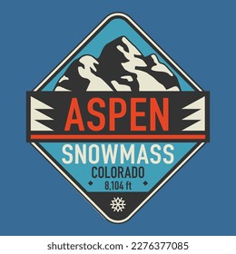 Abstract stamp or emblem with the Aspen, Colorado name, vector illustration