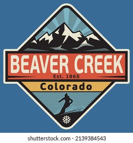 Abstract stamp or emblem with the name of Beaver Creek, Colorado, vector illustration