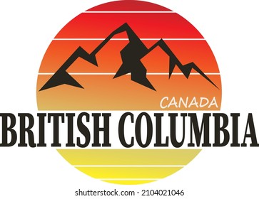 Abstract stamp or emblem with the name of British Columbia, vector illustration